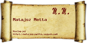 Matajsz Metta névjegykártya
